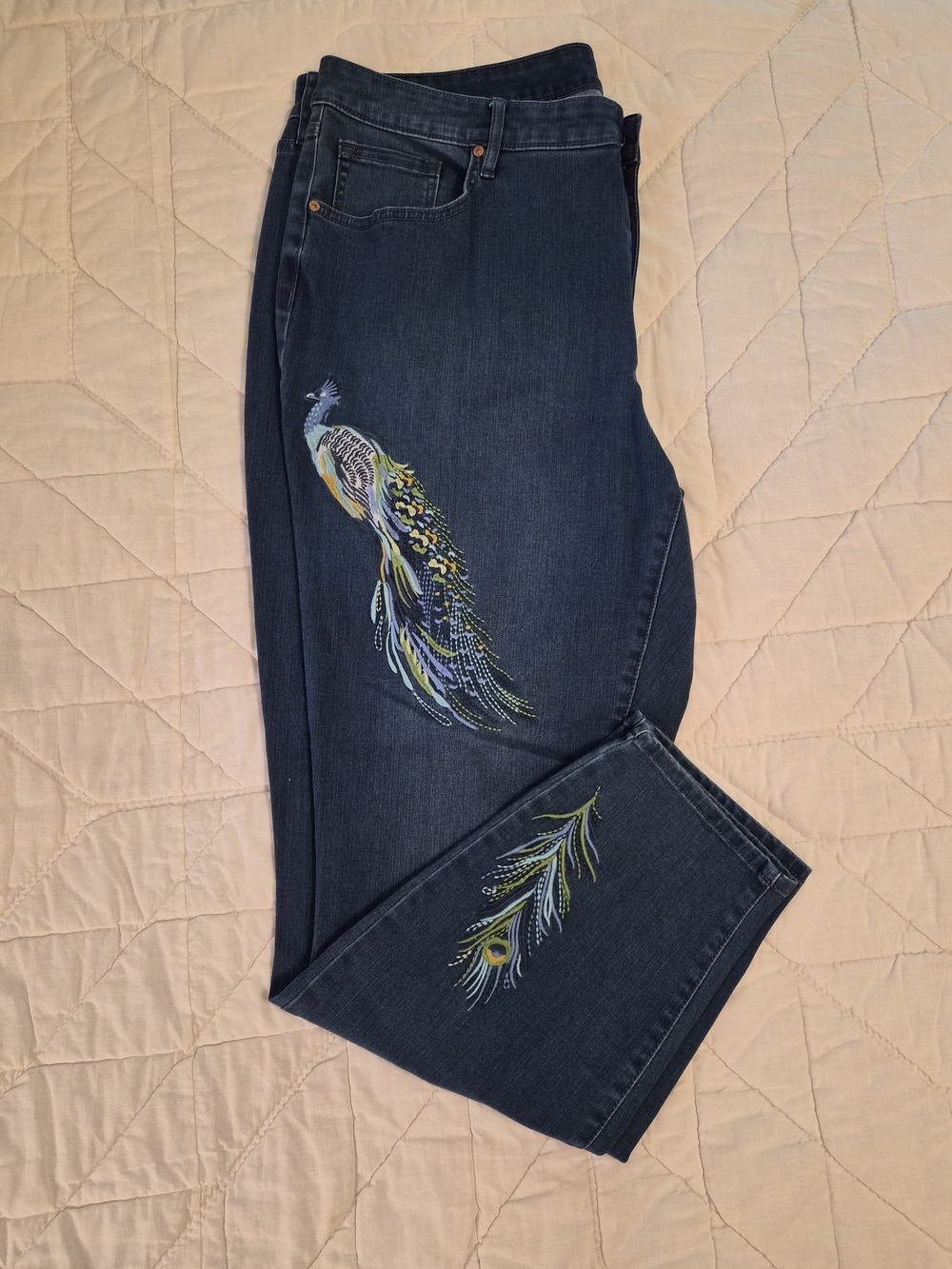 Martha Stewart High Rise Embroidered Jeans- Size 22W
